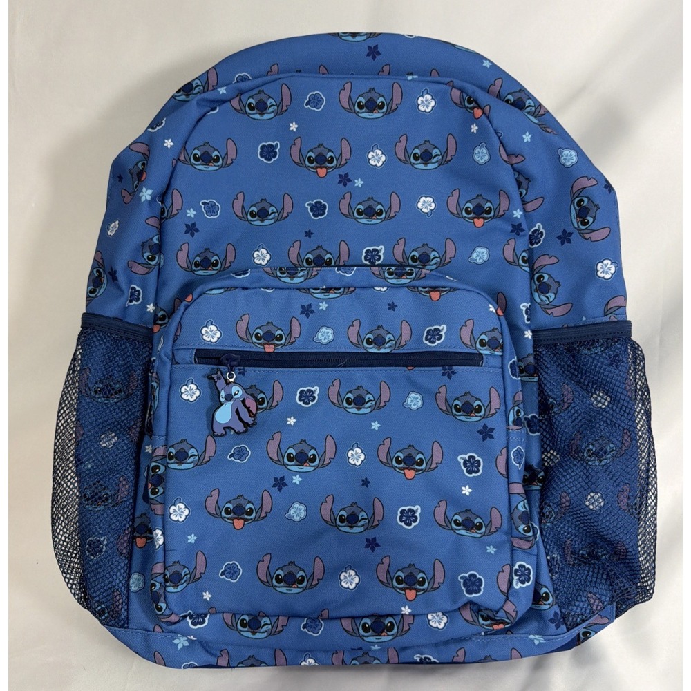 Disney Stitch Backpack with Ears Holder Backpack-Full Size Blue Hawaii